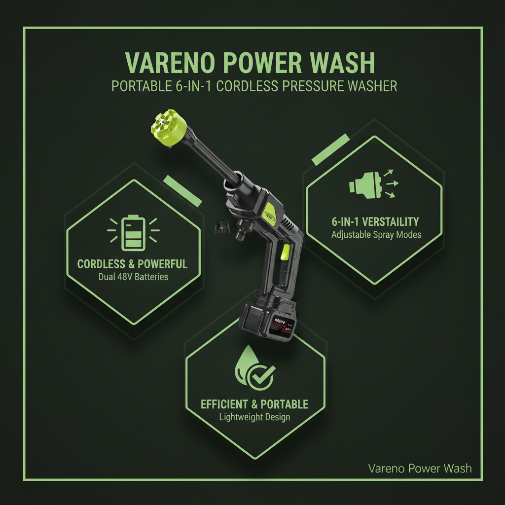 Portable 6-in-1 Cordless Pressure Washer